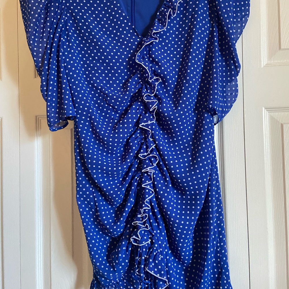 Royal Blue Poka Dot Dress